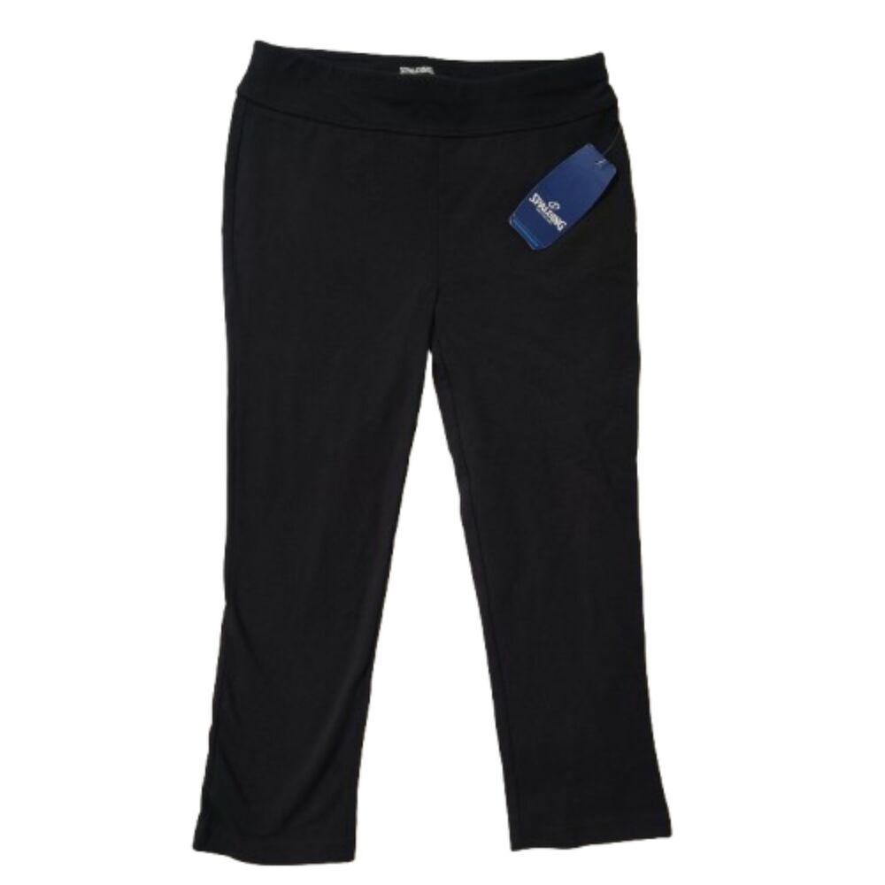 Spalding Women's Black Performance Capri Leggings Active Pants NWT S